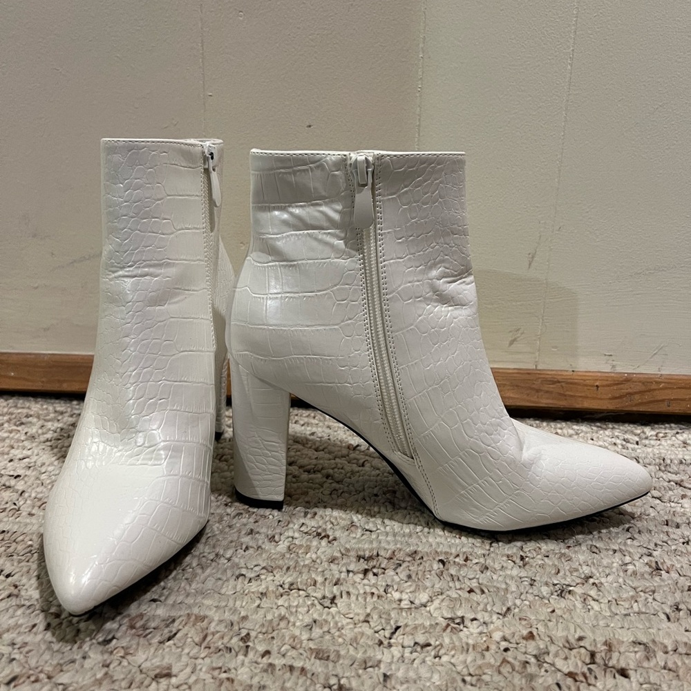 White Heeled booties